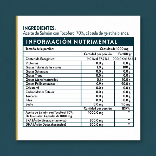 Super Omega 3 | Aceite de Salmón con Tocoferol 70%
