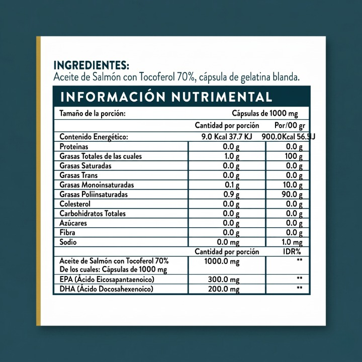 Super Omega 3 | Aceite de Salmón con Tocoferol 70%