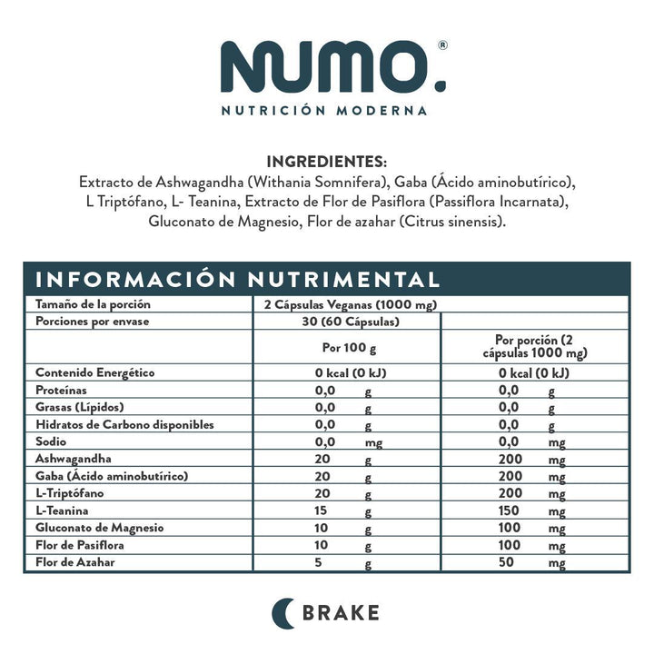 Brake | Duerme con calidad - Numo | Nutrición Moderna